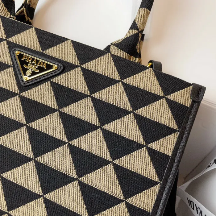 Prada 1BA354 Symbole Embroidered Fabric Handbag Size 28*22*9cm