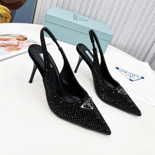Prada Brushed Leather Slingback Pumps Size 35-41 3-Color