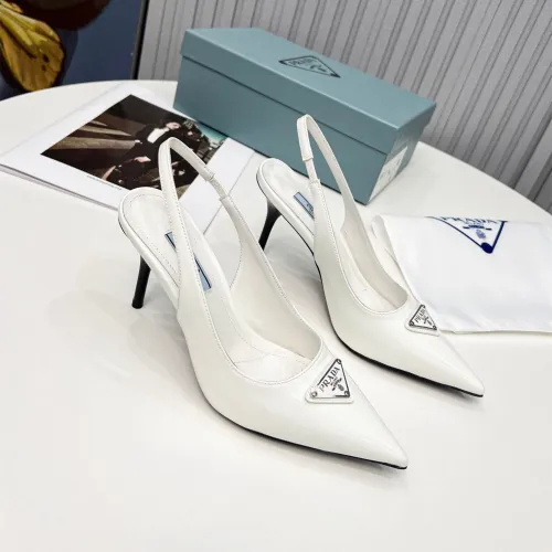Prada Brushed Leather Slingback Pumps Size 35-41 8-Color