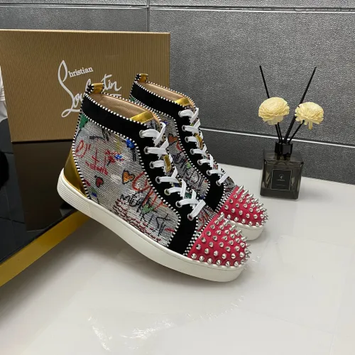 Christian Louboutin Lou Spikes High-Top Sneaker Size 36-46  10-Color