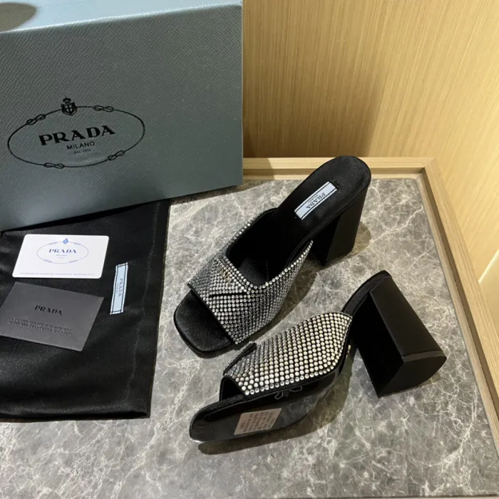 Prada Satin Pumps with Crystals Size 35-41 9-Color