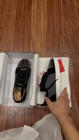 Christian Louboutin Louis Junior Spikes Sneaker Size 36-46  10-Color