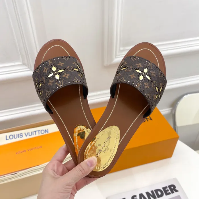 Louis Vuitton Lock It Flat Slippers Size 36-41 3-Color