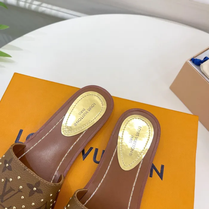 Louis Vuitton Lock It Flat Slippers Size 36-41 3-Color