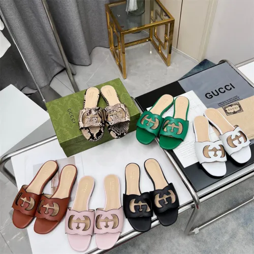Gucci Interlocking G cut-out Slippers Size 36-41 6-Color