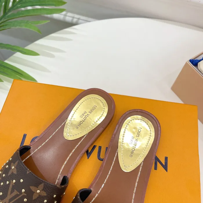 Louis Vuitton Lock It Flat Slippers Size 36-41 3-Color