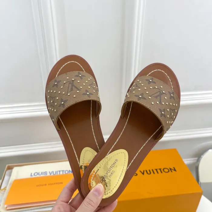 Louis Vuitton Lock It Flat Slippers Size 36-41 3-Color