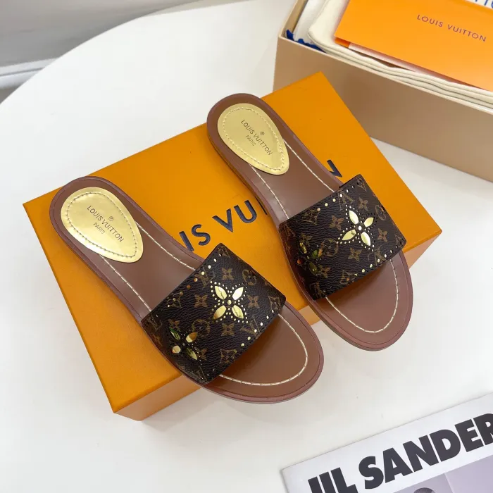 Louis Vuitton Lock It Flat Slippers Size 36-41 3-Color