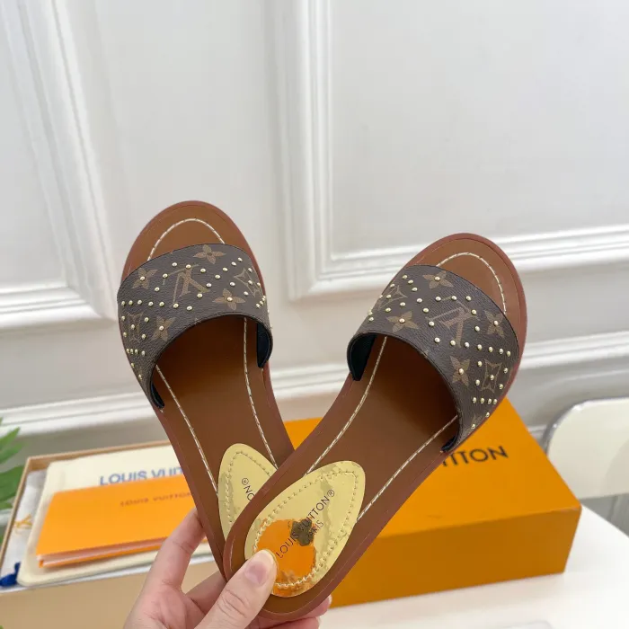 Louis Vuitton Lock It Flat Slippers Size 36-41 3-Color
