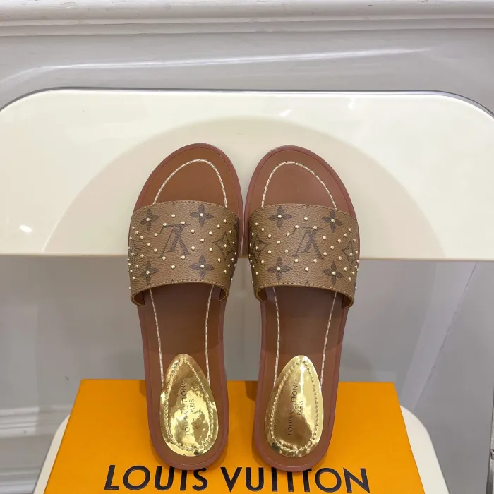 Louis Vuitton Lock It Flat Slippers Size 36-41 3-Color