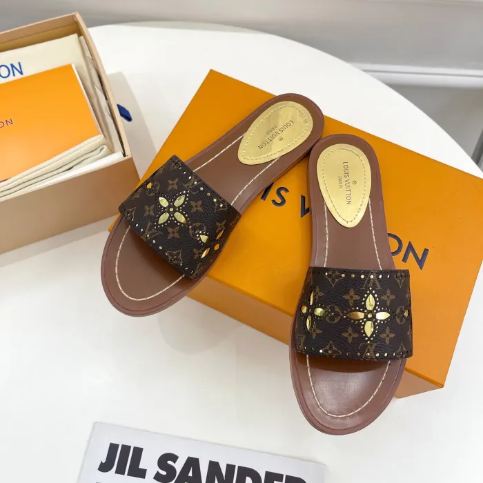 Louis Vuitton Lock It Flat Slippers Size 36-41 3-Color