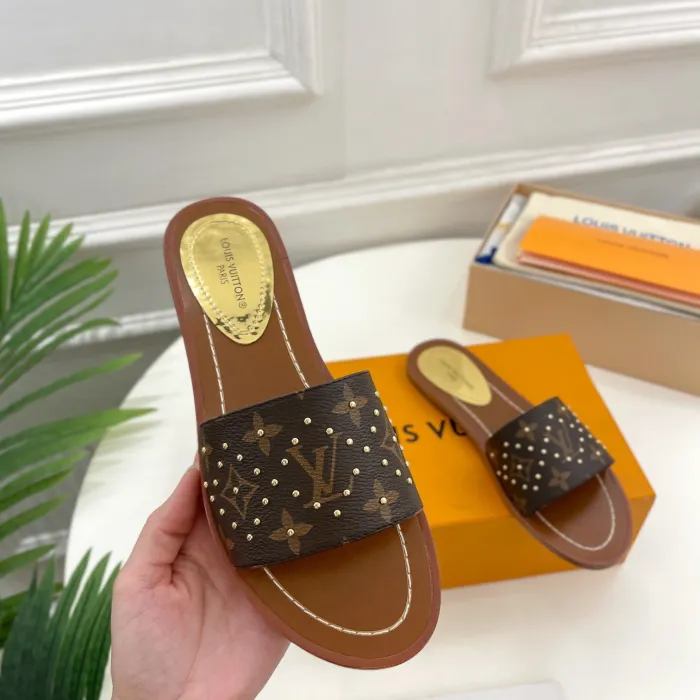 Louis Vuitton Lock It Flat Slippers Size 36-41 3-Color