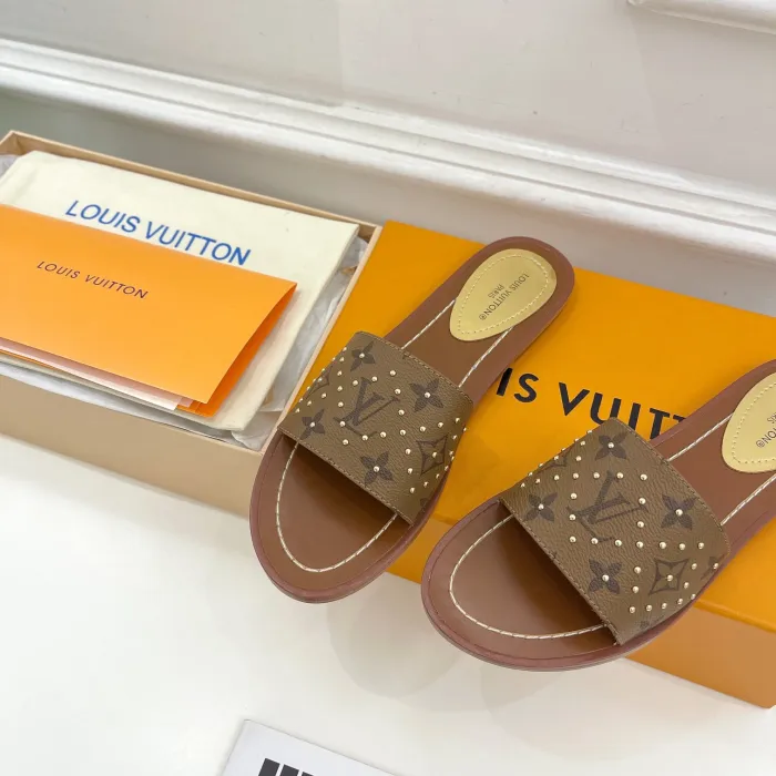 Louis Vuitton Lock It Flat Slippers Size 36-41 3-Color