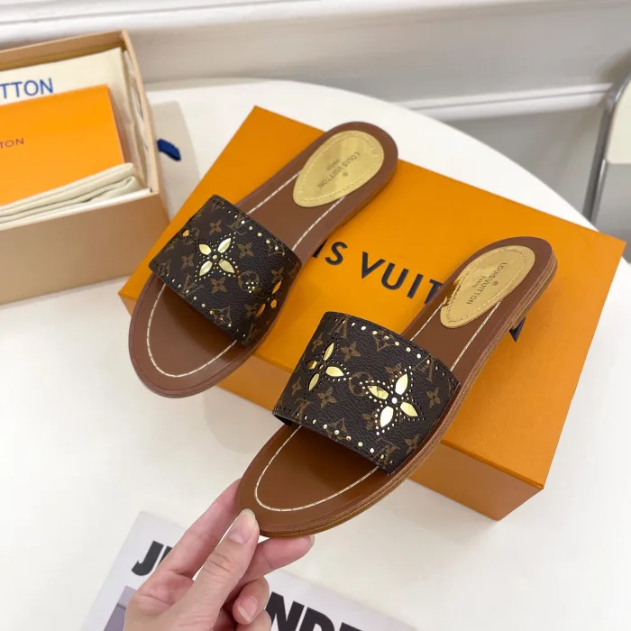Louis Vuitton Lock It Flat Slippers Size 36-41 3-Color