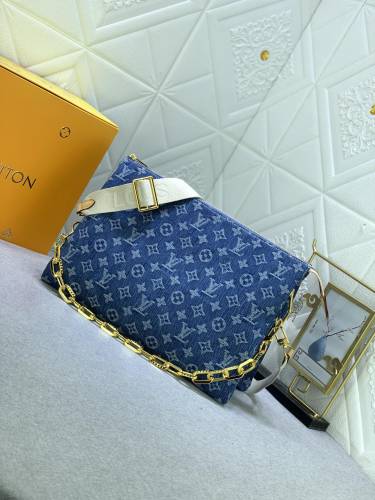 Louis Vuitton Monogram Coussin Denim Cowboy Shoulder Bags Size 34*24*12cm
