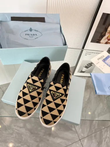 Prada 2024 Women Embroidered fabric slip-on Shoes Loafers Size 36-41
