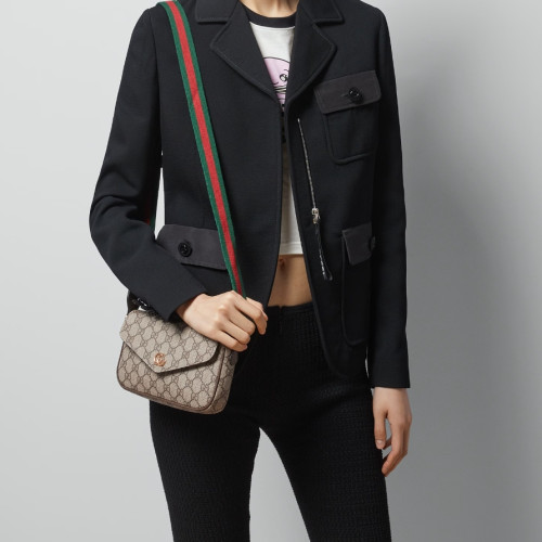 Gucci Ophidia Shoulder Bags 13*22*4cm