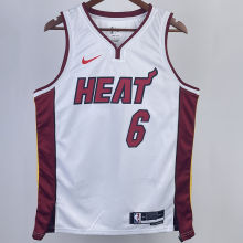 2023/24 Miami Heat JAMES #6 White NBA Jerseys