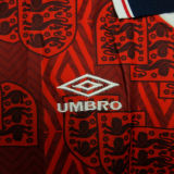 1994 England Away Red Retro Soccer Jersey