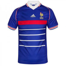 1998 France Home Blue Retro Soccer Jersey有右胸小字