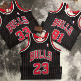 1997/98 Bulls RODMAN #91 Black Retro NBA Jerseys 热压