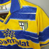 1998-1999 Parma Home Yellow Retro Soccer Jersey