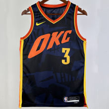 2023/24 KC Thunder GIDDEY #3 Black City Edition NBA Jerseys