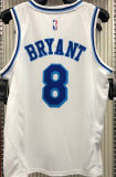 LA Lakers Bryant # 8 White NBA Jerseys Hot Pressed