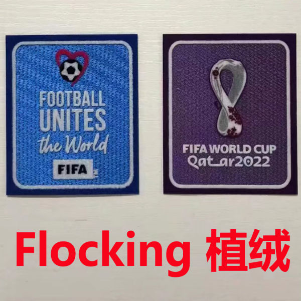 植绒 FIFA WORLD CUP QATAR 2022 Purple And Blue Flocking Patch (You can buy it alone OR tell us which jersey to print it on. ) 世界杯紫+蓝 植绒
