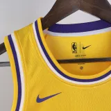 Lakers JAMES #23 Yellow Kids NBA Jersey 热压