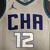 Hornets OUBREJR. #12 Grey NBA Jerseys