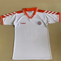 1998 Denmark Away White Retro Soccer Jersey
