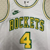 Rockets GREEN #4 White Retro NBA Jerseys