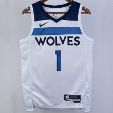 2023/24 Timberwolves ANDERSON #1 White NBA Jerseys