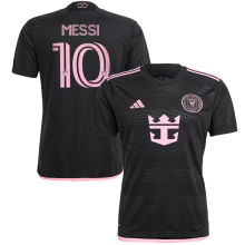 MESSI #10 Inter Miami 1:1 Quality Away Black Fans Jersey 2023/24 胸前新广告 ★★