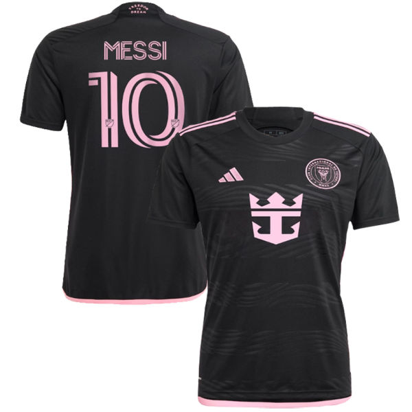 MESSI #10 Inter Miami 1:1 Quality Away Black Fans Jersey 2023/24 胸前新广告 ★★