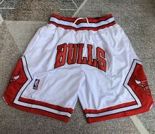 Bulls White Four Bags NBA Pants