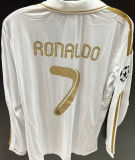 RONALDO # 7 RM Home Retro Long Sleeve Jersey 2011/12 (Have All Patch) (蓝9字杯) 全套章 ★★