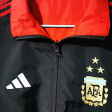 2023 Argentina Red Black Reversible Windbreaker (3 Stars 3星双面 )