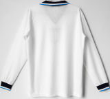 1996 England Home White Retro Long Sleeve Soccer Jersey