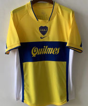 2001 Boca Away Yellow Retro Soccer Jersey
