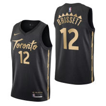 2024 Toronto Raptors BRISSETT #12 Black NBA Jerseys