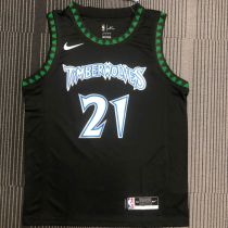 2018 Timberwolves GARNETT # 21 Black Retro NBA Jerseys Hot Pressed