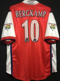 BERGKAMP #10 ARS Home Retro Jersey 1998/99 (Have Patch 带 1997-1998 金双臂章 FA Premier League Font 英超字体 ) ★★