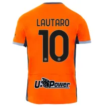 LAUTARO #10 In Milan 1:1 Third Orange Fans Jersey 2023/24 有号下广告 ★★