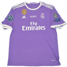 2016/17 RM Purple UCL FINAL CARDIFF 2017 Retro Soccer Jersey (Have All Patch 全臂章有胸前字)