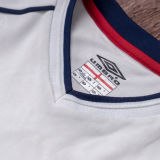 2002 England Home White Retro Soccer Jersey