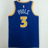 Warriors POOLE #3 Blue Retro NBA Jerseys
