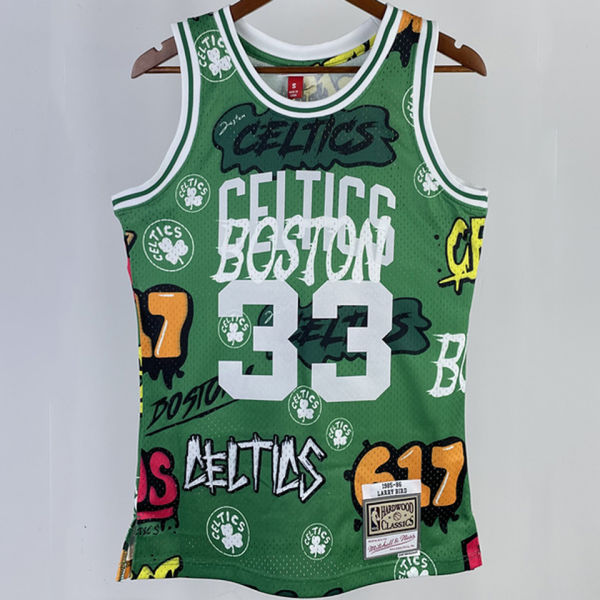 1985/86 Celtics BIRD #33 Green Retro NBA Jerseys 热压