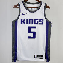 2023/24 Kings FOX #5 White NBA Jerseys 热压